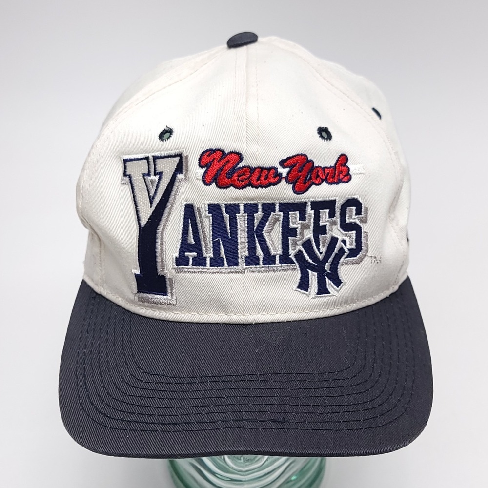 Vintage New York Yankees Hat Snapback 90s NYY Script‎ Embroidered MLB Block READ